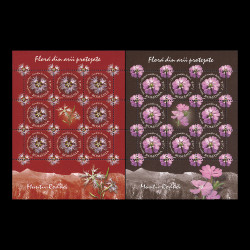 Floră din Arii Protejate - Munții Rodnei, minicoli de 8 timbre și 1 vinietă 2009 LP 1830a