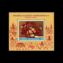Expoziția Filatelică Internațională „Praga ‘88”, coliță dantelată, 1988, LP 1207