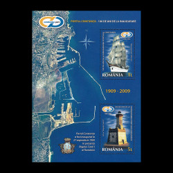 Portul Constanța - 100 de ani de la inaugurare, bloc de 2 timbre 2009 LP 1853a