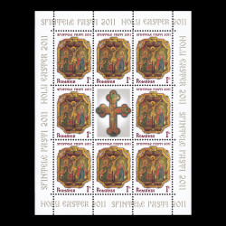 Sfintele Paști 2011, minicoli de 8 timbre și 1 vinietă LP 1893d