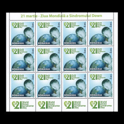 Ziua Mondială a Sindromului Down, coală de 12 timbre 2011 LP 1892c