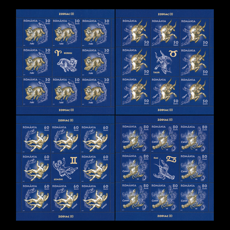 Zodiac I, minicoli de 8 timbre și 1 vinietă 2011 LP 1900e