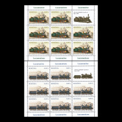 Locomotive, minicoli de 8 timbre și 1 vinietă 2011 LP 1912c