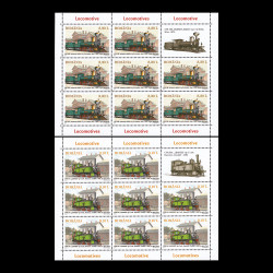 Locomotive, minicoli de 8 timbre și 1 vinietă 2011 LP 1912c