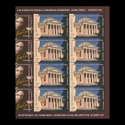 A XX-a Ediție a Festivalului George Enescu, minicoli de 8 timbre și 1 vinietă 2011 LP 1914g