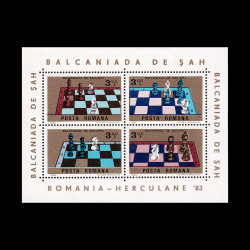 A 15-a ediție a Balcaniadei de Șah, Herculane, bloc de 4 timbre, 1984, LP 1095