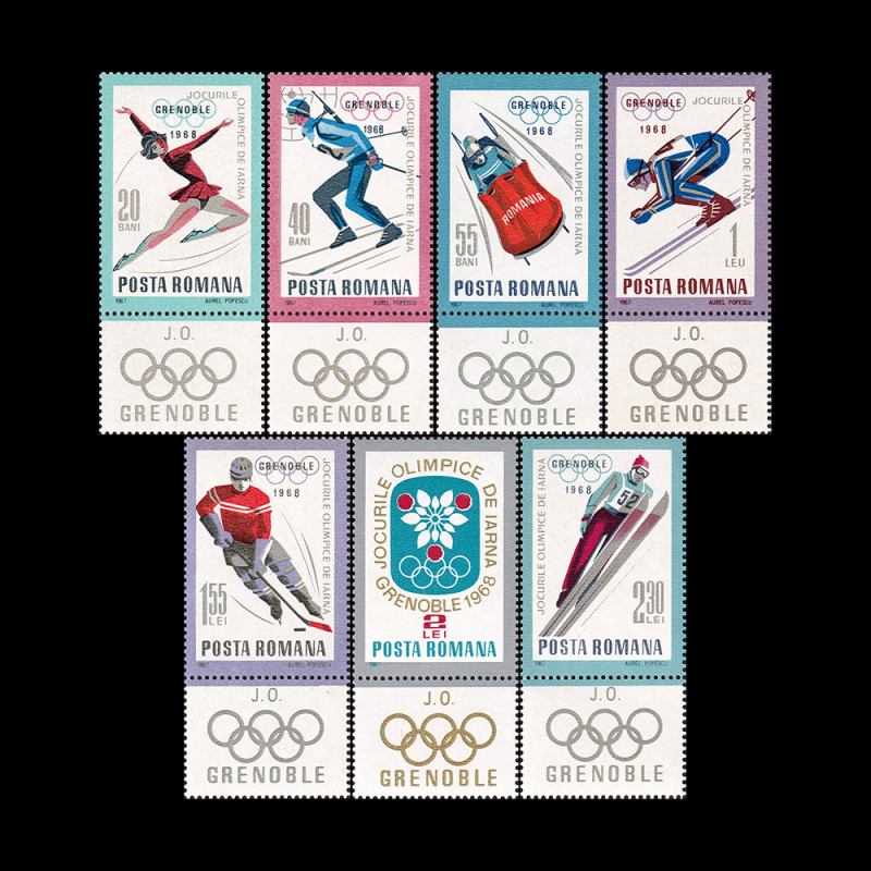 Jocurile Olimpice de Iarnă – Grenoble, seria cu viniete 1967 LP 657A