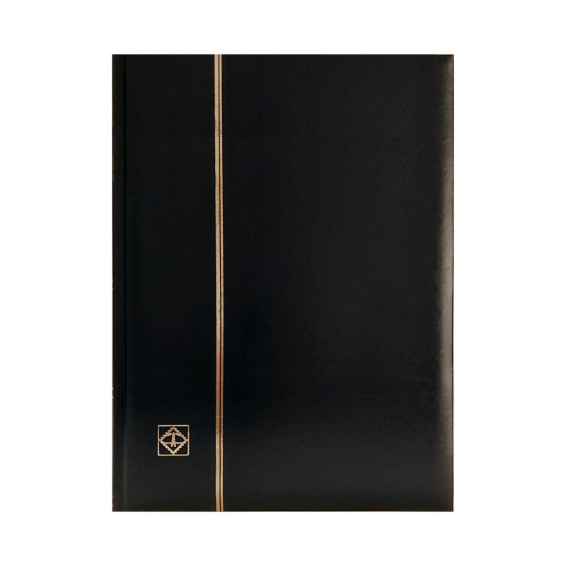 Clasor timbre 64 pagini negre, 32 file, copertă Neagră, seria Confort, marca Leuchtturm LSP4/32S