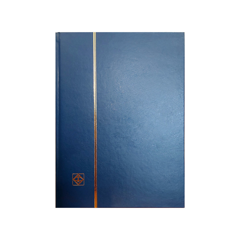 Clasor timbre 32 pagini negre, 16 file, copertă Albastră, seria Basic, marca Leuchtturm LS4/16BL