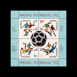 Campionatul Mondial de Fotbal - Mexic, coliță dantelată, 1970, LP 729A