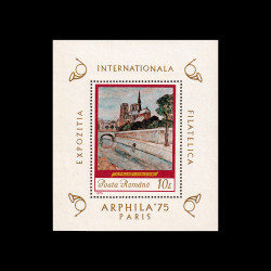 Expoziția Internațională Filatelică „Arphila '75” Paris, coliță dantelată, 1975, LP 883