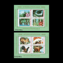 Colaborarea Cultural-Economică Intereuropeană, 2 blocuri de 4 timbre, 1986, LP 1152