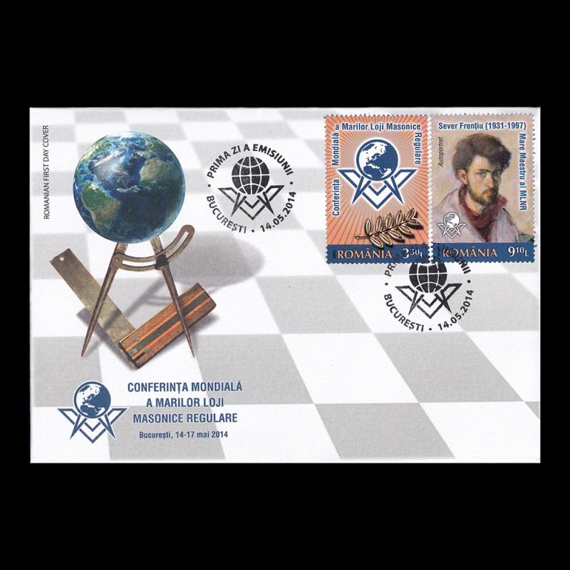 Conferința Mondială a Marilor Loji Masonice Regulare, Plic prima zi 2014 LP 2022FDC