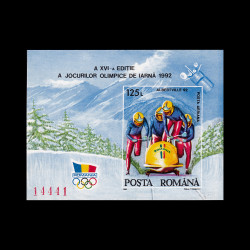 Jocurile Olimpice de Iarnă, Albertville, coliță nedantelată, 1992, LP 1276