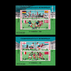 Turneul Final al Campionatului European de Fotbal, 2 blocuri de 4 timbre, 1988, LP 1201