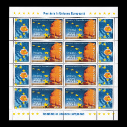 România în Uniunea Europeană, minicoală de 8 timbre și 8 viniete 2007 LP 1752a