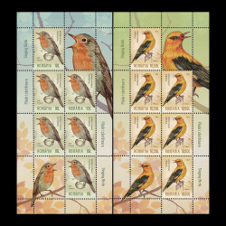Păsări cântătoare, minicoli de 6 timbre și 2 viniete 2022 LP 2391b