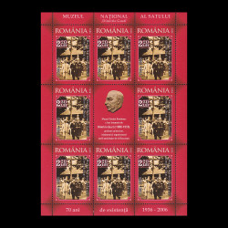 Muzeul Național al Satului ”Dimitrie Gusti”, 70 de ani, minicoală de 8 timbre și 1 vinietă 2006 LP 1721a