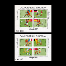 Turneul Final al Campionatului European de Fotbal, 2 blocuri de 4 timbre, 1984, LP 1103