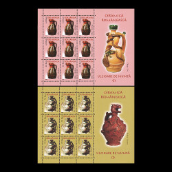 Ceramică românească - Ulcioare de nuntă I (uzuale), minicoli de 9 timbre 2006 LP 1715a