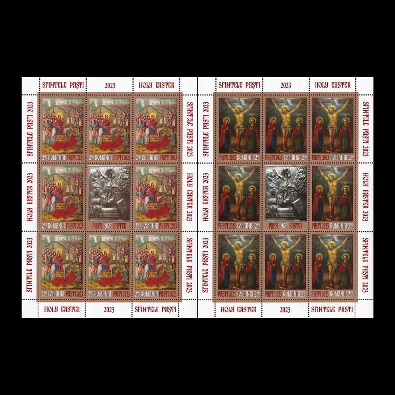 Sfintele Paști 2023, minicoli de 8 timbre și 1 vinietă LP 2407d