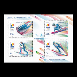 Jocurile Olimpice de Iarnă, Coreea de Sud, bloc de 4 timbre 2018 LP 2180a