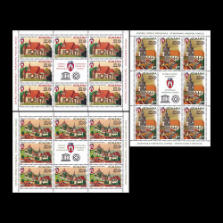 Centrul Istoric Sighișoara - Patrimoniu Mondial UNESCO, minicoli de 8 timbre și 1 vinietă 2009 LP 1838c