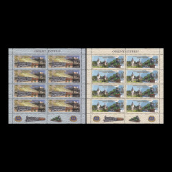 Emisiune comună România - Austria: Orient Express, minicoli de 8 timbre și 2 tabsuri 2010 LP 1878c