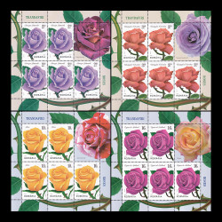 Trandafiri 2022, minicoli de 5 timbre și 1 vinietă LP 2367c