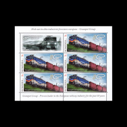 20 de ani în elita industriei feroviare europene, Grampet Group, minicoli de 5 timbre și 1 vinietă, 2019, LP 2236B