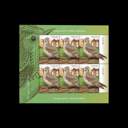 Europa 2019, Păsări naționale, bloc de 6 Timbre, LP 2235D