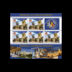 România, un tezaur european, minicoli de 5 timbre și 1 vinietă, 2019, LP 2226C
