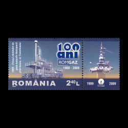 ROMGAZ - 100 de ani, serie cu vinietă 2009 LP 1831b