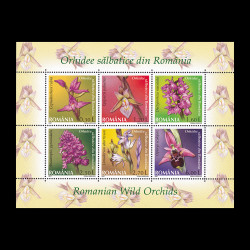 Orhidee sălbatice din România, bloc de 6 timbre 2007 LP 1758f