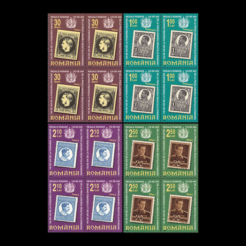 Evenimente istorice - 140 ani de la Fondarea Dinastiei Regale Române, bloc de 4 timbre 2006 LP 1719b
