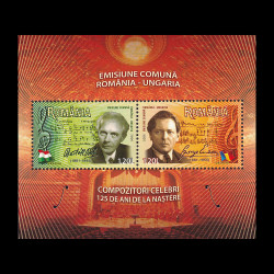 Compozitori celebri, bloc de 2 timbre 2006 LP 1726b