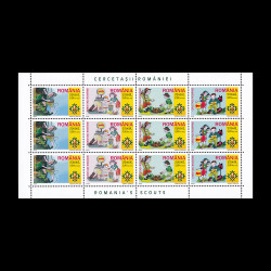 Cercetașii României, minicoală de 12 timbre (3 serii) 2005 LP 1686a