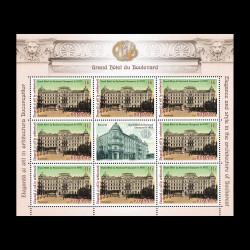 Eleganță și stil în arhitectura Bucureștilor, minicoală de 8 timbre și 1 vinietă 2023 LP 2426c