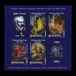 Centenar Jules Verne 1905-2005, Bloc de 4 Timbre, LP 1678a