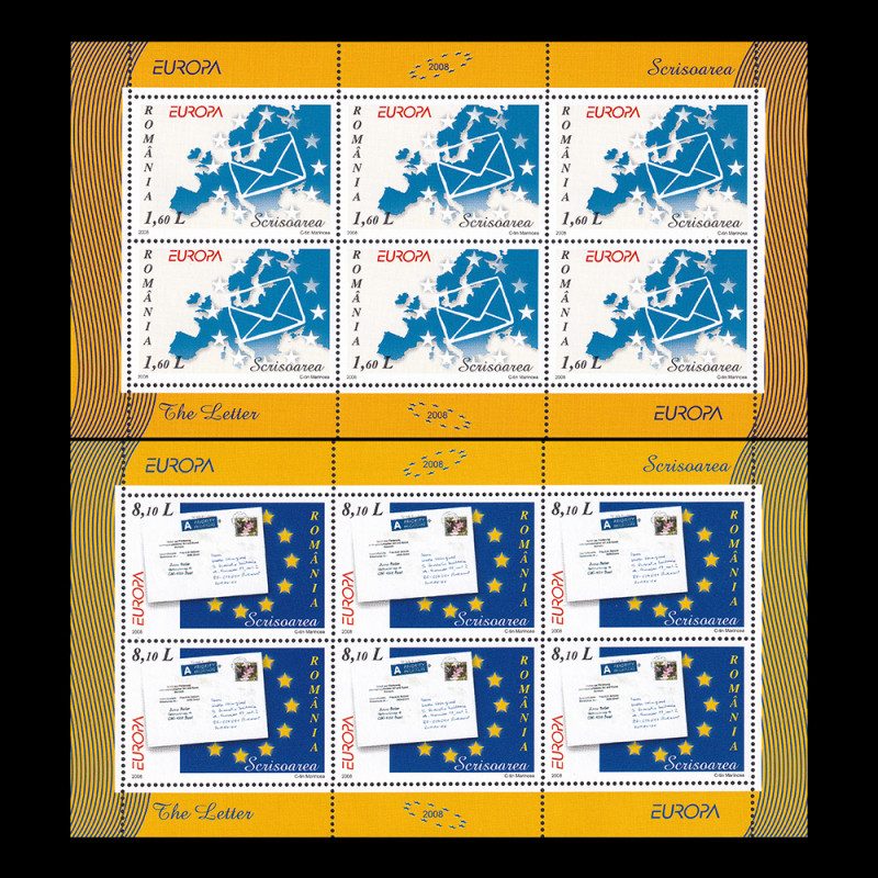 EUROPA 2008 - Scrisoarea minicoli de 6 timbre 2008 LP 1802b