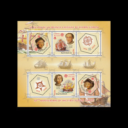 50 de ani de la primele emisiuni de timbre EUROPA-CEPT, bloc de 4 timbre și 2 viniete, 2005, LP 1691B