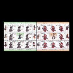 Colecții românești - Râșnițe, minicoli de 8 timbre și 1 vinietă 2023 LP 2429e