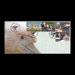 Fauna ocrotită din rezervațiile românești: pelicani, Plic prima zi 2015 LP 2062FDC