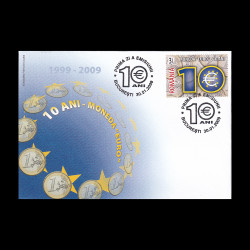10 ani de la introducerea monedei EURO, Plic Prima Zi 2009 LP 1825fdc