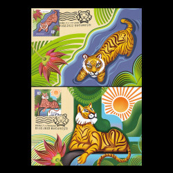 Zodiacul Chinezesc Anul tigrului, Cărți Poștale Maxime 2022 LP 2356CM