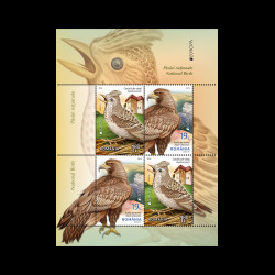 Europa 2019, Păsări naționale, bloc de 4 Valori, model I, LP 2235A