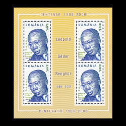 Centenarul Leopold Sedar Senghor, bloc de 4 timbre 2006 LP 1714a