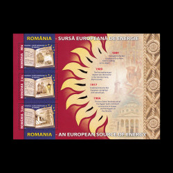 România - Sursă Europeană de Energie 2009, bloc de 3 timbre  LP 1835a