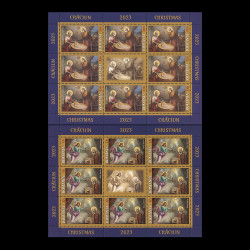 Crăciun 2023, minicoli de 8 timbre și 1 vinietă LP 2443d
