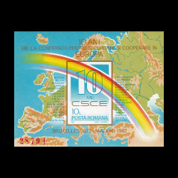 10 ani de la Conferința pentru Securitate și Cooperare în Europa, coliță nedantelată 1982 LP 1060